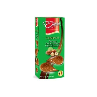 Хруст.молоч.шоколад в виде чипсов со вкус лес.ореха 80г (Crispinos Hazelnut)