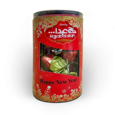 Фото праздничной новогодней 2019 упаковки конфет из царской халвы в белой глазури со вкусом молока  200гр туба