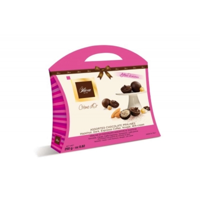 Фото упаковки шоколадных конфет Oliva ассорти кремовые пралине Crème d'Or 150г