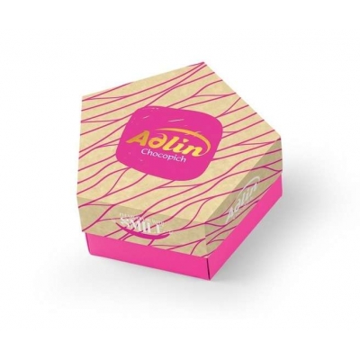 Фото упаковки конфет Adlin из царской халвы в розовой глазури со вкусом розы 150