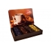 Фото открытой упаковки конфет Hajabdollah "Чашка Кофе" из царской халвы в шоколадной глазури со вкусами ванили, капучинно, корицы 500г