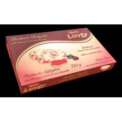 Себахат Рахат-лукум  со вкусом розы с миндалем (Lovly) 320г