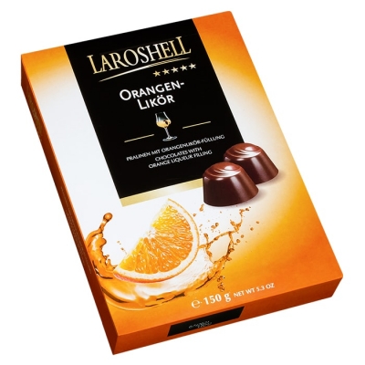 Фото коробки шоколадных конфет Laroshell с апельсиновым ликером 150 грамм